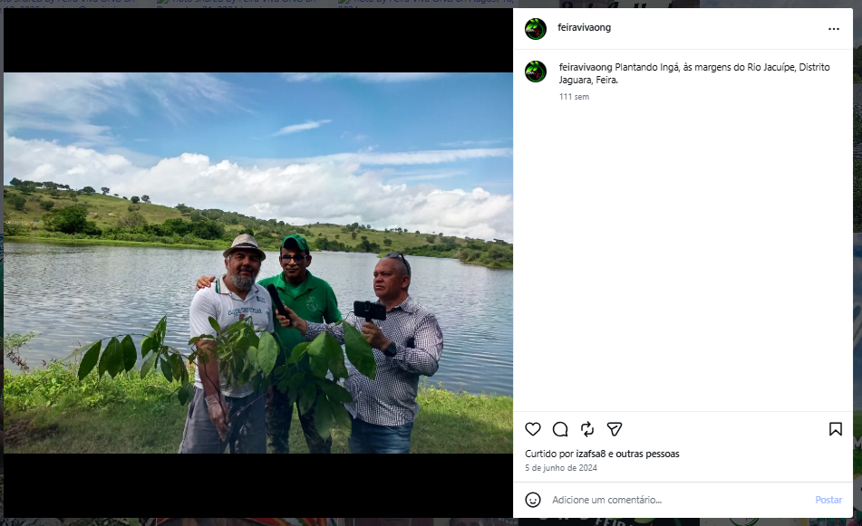Plantio de Ingá às margens do Rio Jacuípe, Distrito Jaguara