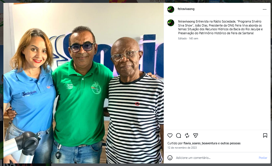 João Dias, presidente da Feira Viva, em entrevista na Rádio Sociedade